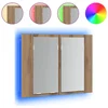 Image de vidaXL - Spiegelkast - LED - 60x12x45 - cm - bewerkt - hout - artisanaal - eikenkleur
