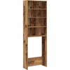 Image de vidaXL - Wasmachinekast - 64x24x190 - cm - oud - houtkleurig