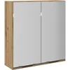 Image de vidaXL - Badkamerspiegelkast - 64x20x66,5 - cm - bewerkt - hout - artisanaal - eiken