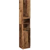 Image de vidaXL - Badkamerkast - 32x34x188,5 - cm - bewerkt - hout - oud - houtkleurig