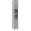 Image de vidaXL - Badkamerkast - 30x30x190 - cm - bewerkt - hout - betongrijs