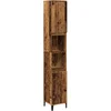 Image de vidaXL - Badkamerkast - 30x30x190 - cm - bewerkt - hout - oud - houtkleurig