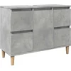 Image de vidaXL - Wastafelkast - 80x33x60 - cm - bewerkt - hout - betongrijs