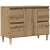 Image de vidaXL - Wastafelkast - 80x33x60 - cm - bewerkt - hout - artisanaal - eikenkleur