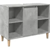 Image de vidaXL - Badkamerkast - 80x33x60 - cm - bewerkt - hout - betongrijs