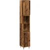 Image de vidaXL - Badkamerkast - 30x30x190 - cm - bewerkt - hout - oud - houtkleurig