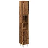 Image de vidaXL - Badkamerkast - 30x30x190 - cm - bewerkt - hout - oud - houtkleurig
