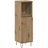 Image de vidaXL - Badkamerkast - 30x30x100 - cm - bewerkt - hout - artisanaal - eikenkleurig