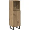 Image de vidaXL - Badkamerkast - 30x30x100 - cm - bewerkt - hout - artisanaal - eikenkleurig
