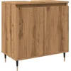 Image de vidaXL - Badkamerkast - 58x33x60 - cm - bewerkt - hout - artisanaal - eikenkleurig