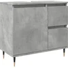 Image de vidaXL - Badkamerkast - 65x33x60 - cm - bewerkt - hout - betongrijs