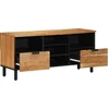 Image de vidaXL - TV - Eenheden - Massief - Acacia - Hout - 100 - x - 33,5 - x - 46 - cm - Bewerkt - hout