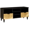 Image de vidaXL - TV - Kast - met - lade - Zwart - en - Goud - 100 - x - 33 - x - 46 - cm - Bewerkt - hout