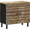 Image de vidaXL - Wastafelkast - 62x33x58 - cm - massief - mangohout - zwart