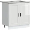 Image de vidaXL - Waskompkast - met - opslag - met - de - deur - Porto - 2 - pcs - Wit - Bewerkt - hout