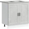 Image de vidaXL - Waskompkast - met - opslag - Porto - 2 - pcs - Grijs - Bewerkt - hout