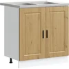Image de vidaXL - Waskompkast - met - opslag - Porto - 2 - pcs - Bruin - Bewerkt - hout