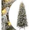 Image de vidaXL - Kunstkerstboom - met - 150 - LED's - en - sneeuw - 150 - cm