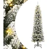 Image de vidaXL - Kunstkerstboom - met - 300 - LED's - en - sneeuw - 210 - cm