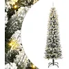 Image de vidaXL - Kunstkerstboom - met - 300 - LED's - en - sneeuw - 240 - cm