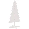 Image de vidaXL - Kerstdecoratie - kerstboom - 120 - cm - massief - grenenhout - wit