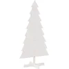 Image de vidaXL - Kerstdecoratie - kerstboom - 150 - cm - massief - grenenhout - wit