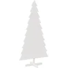 Image de vidaXL - Kerstdecoratie - kerstboom - 180 - cm - massief - grenenhout - wit