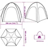 Image de vidaXL - Zwembad - Tent - met - dak - Azuurblauw - 366 - x - 305 - x - 231 - cm