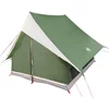 Image de vidaXL - Familietent - met - dak - Groen - en - Wit - 220 - x - 220 - x - 184 - cm