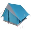 Image de vidaXL - Familietent - met - dak - Blauw - en - Grijs - 220 - x - 220 - x - 184 - cm