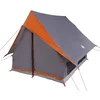 Image de vidaXL - Familietent - met - dak - Grijs - en - Oranje - 220 - x - 220 - x - 184 - cm