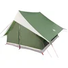 Image de vidaXL - Familietent - met - dak - Groen - en - Wit - 256 - x - 256 - x - 185 - cm