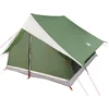 Image de vidaXL - Familietent - met - dak - Groen - en - Wit - 315 - x - 286 - x - 200 - cm