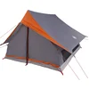 Image de vidaXL - Familietent - met - dak - Grijs - en - Oranje - 315 - x - 286 - x - 200 - cm