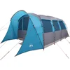 Image de vidaXL - Familietent - met - dak - Blauw - en - Grijs - 576 - x - 325 - x - 213 - cm