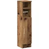 Image de vidaXL - Badkamerkast - met - rolhouder - 20,5x22x90 - cm - oud - houtkleurig