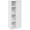 Image de vidaXL - Badkamerkast - met - rolhouder - 39x22x90 - cm - wit