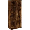 Image de vidaXL - Badkamerkast - met - rolhouder - 39x22x90 - cm - gerookt - eikenkleurig