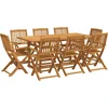 Image de vidaXL - 9-delige - Tuinset - 180x90x75 - cm - massief - acaciahout