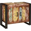 Image de vidaXL - Wastafelkast - met - plank - Multikleur - Massief - Gerecycleerd - Hout