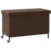 Image de vidaXL - Tuinbox - met - wielen - 110x55x73 - cm - poly - rattan - bruin