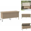 Image de vidaXL - Tuinbox - met - wielen - 160x55x75 - cm - poly - rattan - beige