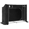 Image de vidaXL - Haardhoutrek - met - regenhoes - 151x60,5x110,5 - cm - staal