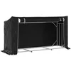 Image de vidaXL - Haardhoutrek - met - regenhoes - 200,5x60,5x110,5 - cm - staal