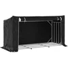 Image de vidaXL - Haardhoutrek - met - regenhoes - 200,5x80,5x110,5 - cm - staal
