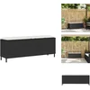 Image de vidaXL - Tuinbank - met - kussen - 110x30x40,5 - cm - poly - rattan - zwart