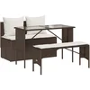 Image de vidaXL - 3-delige - Tuinset - met - kussens - poly - rattan - bruin