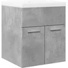 Image de vidaXL - 2-delige - Badkamermeubelset - bewerkt - hout - betongrijs
