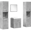 Image de vidaXL - 5-delige - Badkamermeubelset - bewerkt - hout - betongrijs