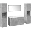 Image de vidaXL - 5-delige - Badkamermeubelset - bewerkt - hout - betongrijs